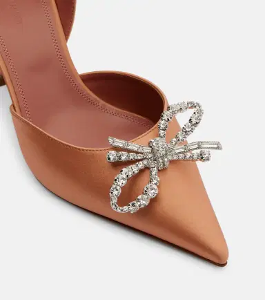Amina Muaddi Rosie embellished satin slingback pumps | Thumbnail 4 Amina Muaddi Rosie embellished satin slingback pumps | Thumbnail 4