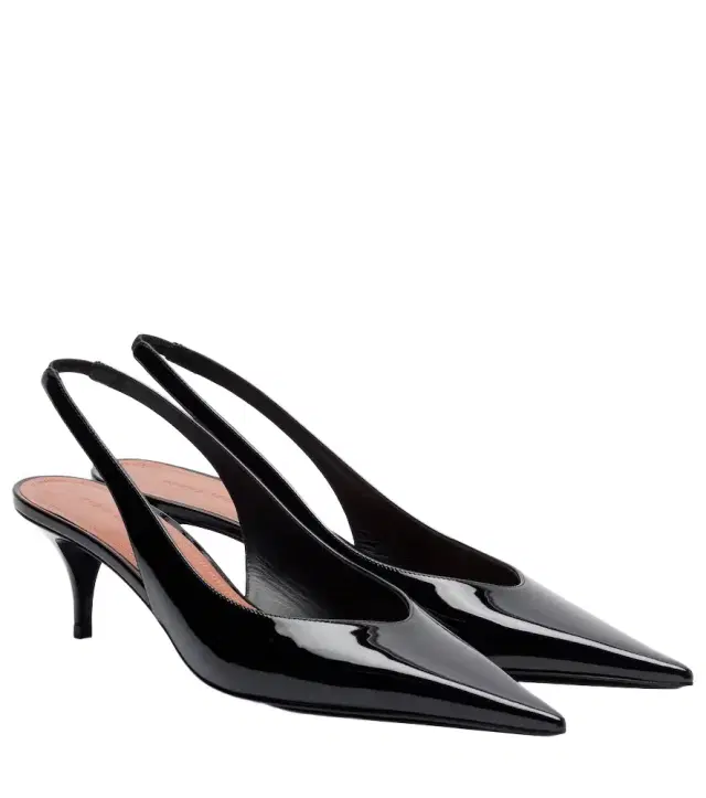 Amina Muaddi Anok 55 patent leather slingback pumps