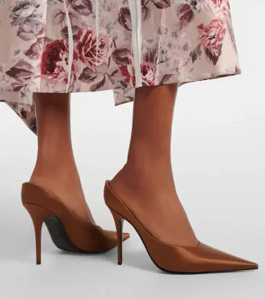 Amina Muaddi Anok satin mules | Thumbnail 6