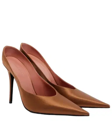 Amina Muaddi Anok satin mules | Thumbnail 1