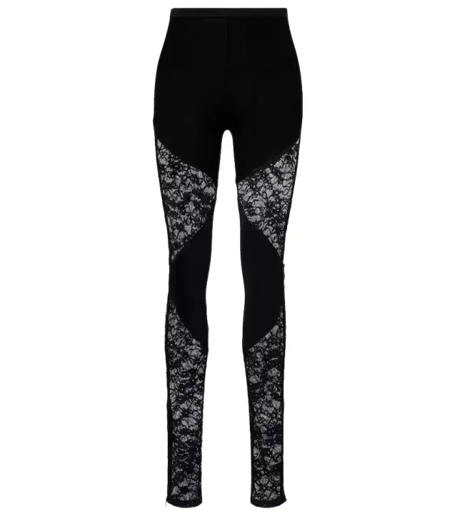Lace-trimmed legging