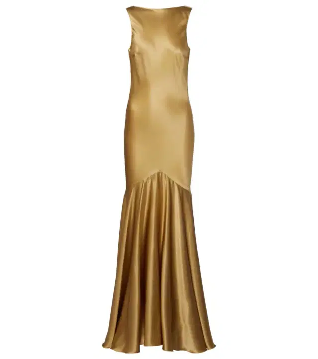 Open-back satin gown