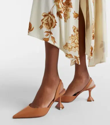 Amina Muaddi Holli 70 leather slingback pumps | Thumbnail 5
