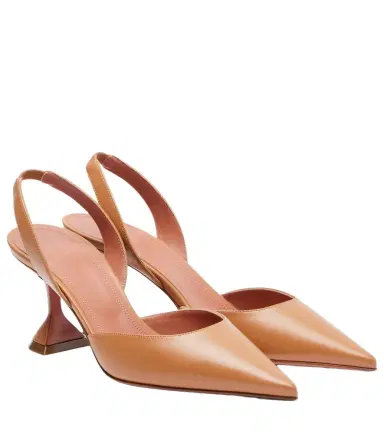 Amina Muaddi Holli 70 leather slingback pumps | Thumbnail 1