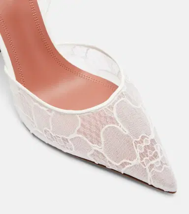 Amina Muaddi Holli leather-trimmed lace slingback pumps | Thumbnail 4 Amina Muaddi Holli leather-trimmed lace slingback pumps | Thumbnail 4
