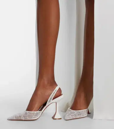 Amina Muaddi Holli leather-trimmed lace slingback pumps | Thumbnail 6 Amina Muaddi Holli leather-trimmed lace slingback pumps | Thumbnail 6