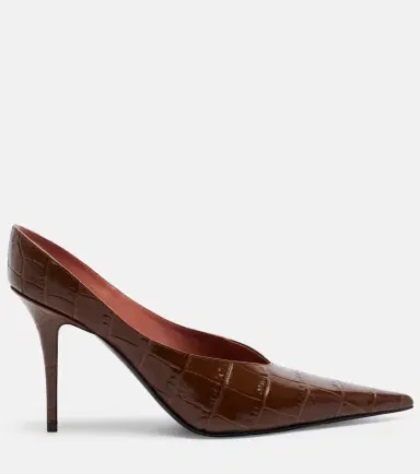 Amina Muaddi Anok croc-effect leather pumps | Thumbnail 3