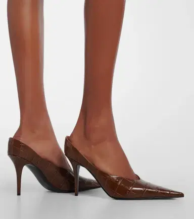 Amina Muaddi Anok croc-effect leather pumps | Thumbnail 6