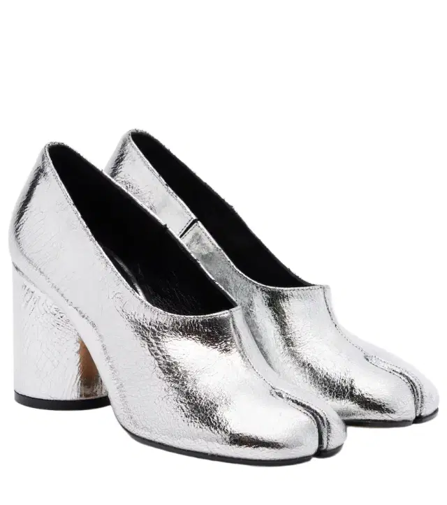 Maison Margiela Tabi 80 metallic leather pumps