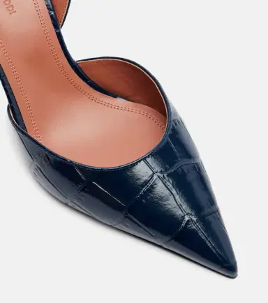 Amina Muaddi Holli croc-effect leather slingback pumps | Thumbnail 3