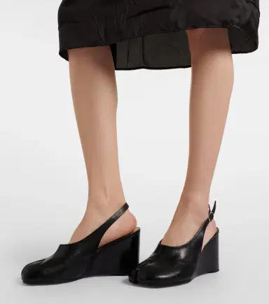Maison Margiela Tabi leather slingback wedge sandals | Thumbnail 6