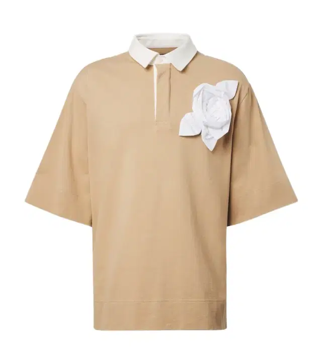 Simone Rocha Floral-appliqué cotton jersey polo shirt