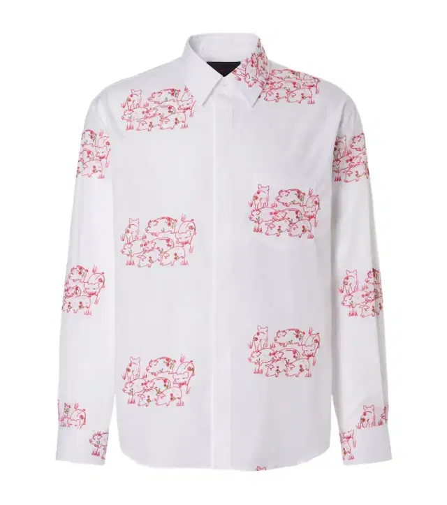 Simone Rocha Embroidered cotton poplin shirt