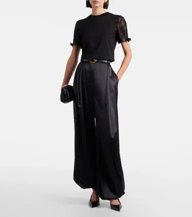 Nina Ricci Lace-trimmed cotton jersey T-shirt | Thumbnail 6