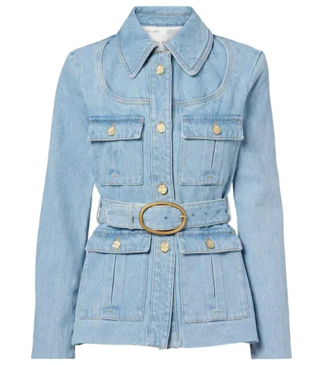 Belted denim jacket