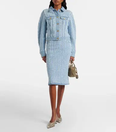 Nina Ricci Striped denim pencil skirt | Thumbnail 2