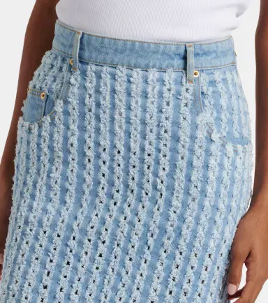 Nina Ricci Striped denim pencil skirt | Thumbnail 4