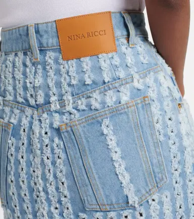Nina Ricci Striped denim pencil skirt | Thumbnail 5