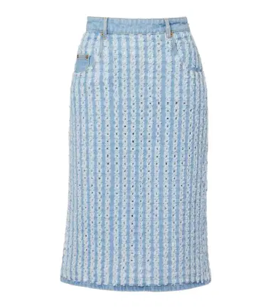 Nina Ricci Striped denim pencil skirt | Thumbnail 1