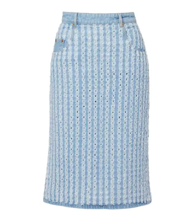 Nina Ricci Striped denim pencil skirt