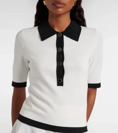 Nina Ricci Ribbed-knit polo shirt | Thumbnail 2