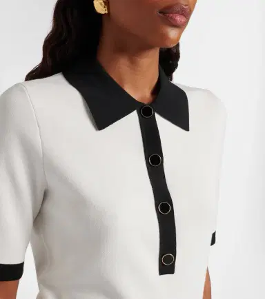 Nina Ricci Ribbed-knit polo shirt | Thumbnail 4