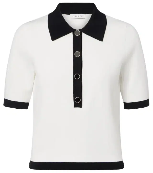 Nina Ricci Ribbed-knit polo shirt