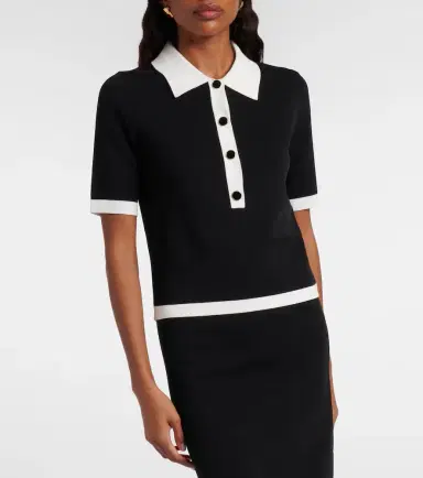 Nina Ricci Ribbed-knit polo shirt | Thumbnail 2