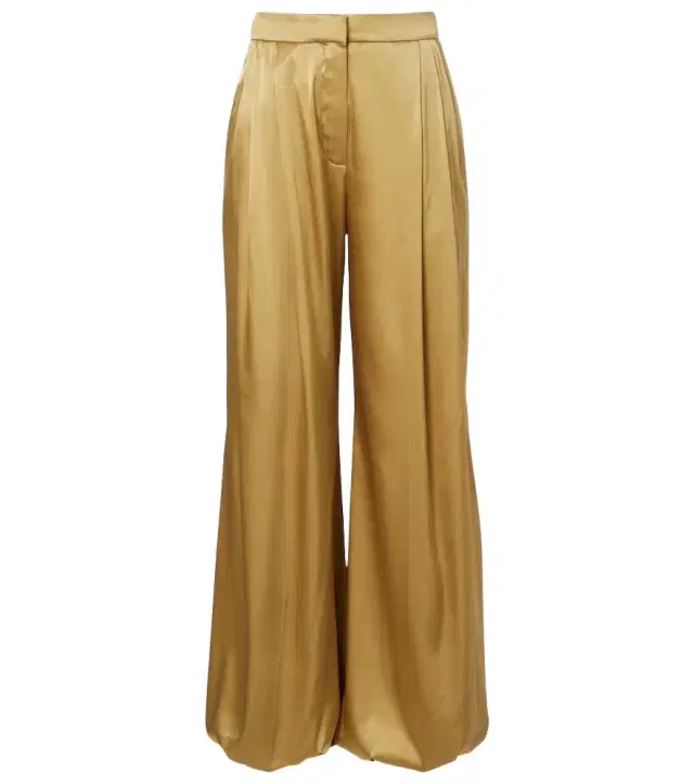 Silk-blend satin wide-leg pants