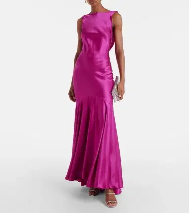 Nina Ricci Open-back silk-blend satin maxi dress | Thumbnail 2 Nina Ricci Open-back silk-blend satin maxi dress | Thumbnail 2