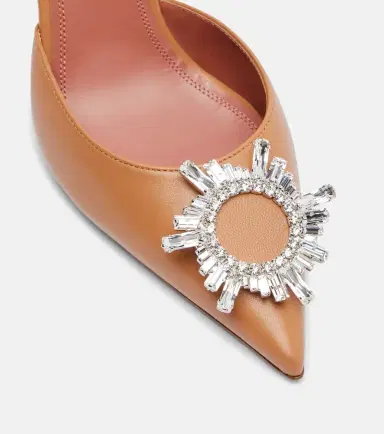 Amina Muaddi Begum 95 leather slingback pumps | Thumbnail 2