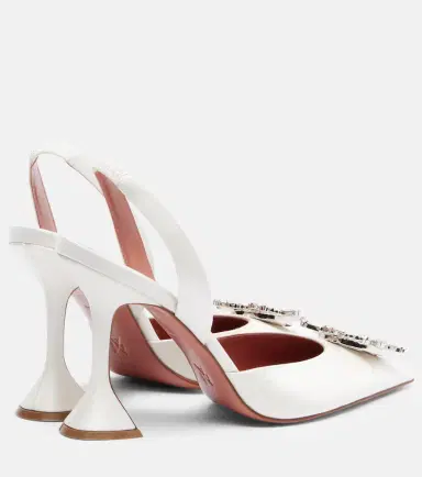 Amina Muaddi Begum 70 satin slingback pumps | Thumbnail 3 Amina Muaddi Begum 70 satin slingback pumps | Thumbnail 3
