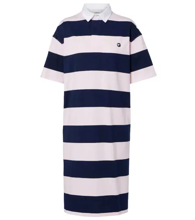 Striped cotton polo dress