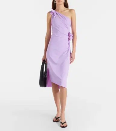 Coperni Floral-appliqué jersey cocktail dress | Thumbnail 4