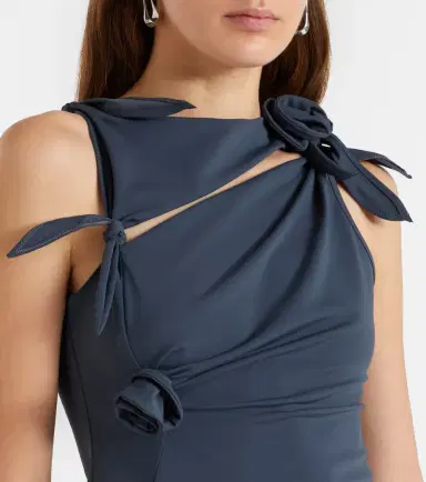 Coperni Floral-appliqué gathered jersey top | Thumbnail 3