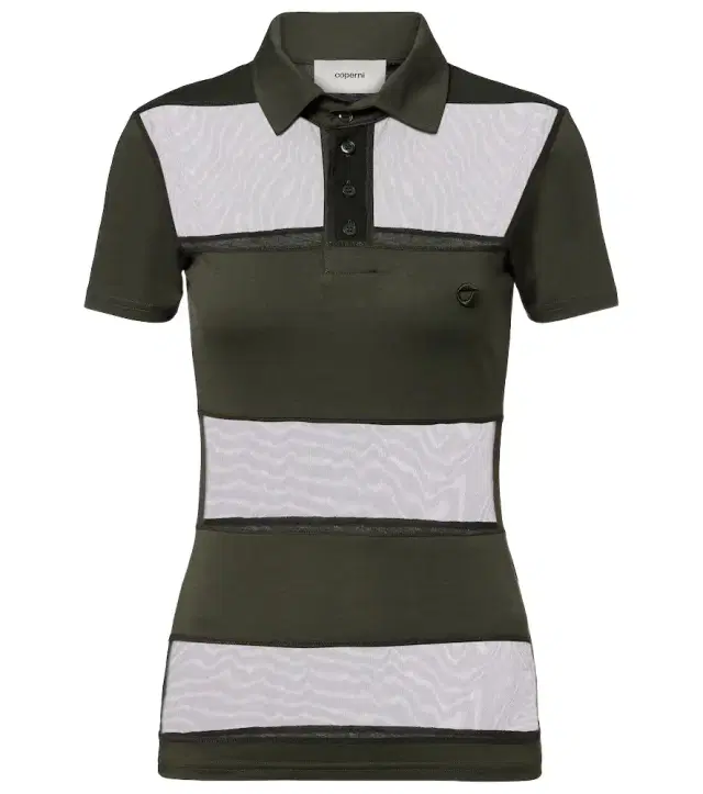Paneled cotton-blend crop top