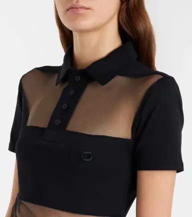 Coperni Paneled cotton-blend crop top | Thumbnail 3