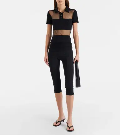 Coperni Paneled cotton-blend crop top | Thumbnail 4