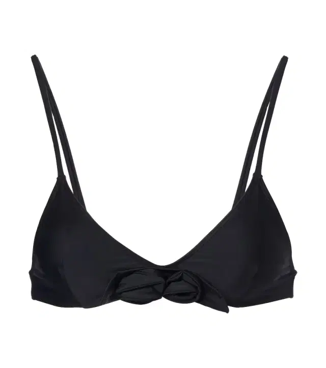 Flower floral-appliqué bikini top