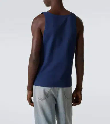 Saint Laurent Cassandre embroidered cotton tank top | Thumbnail 2