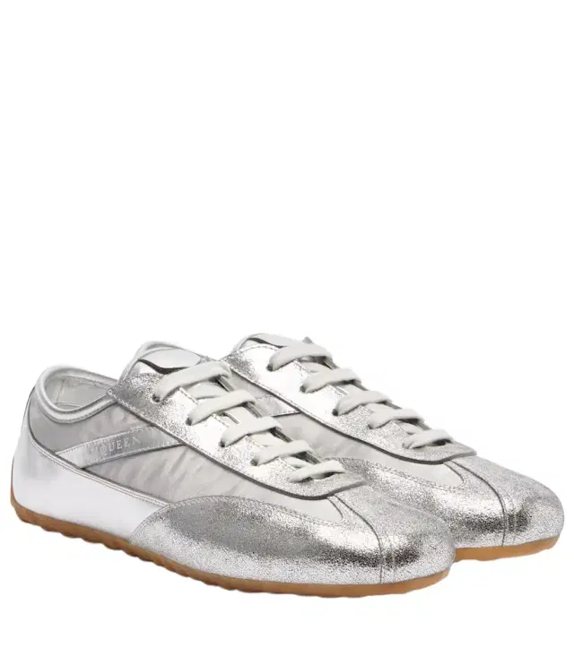 McQueen Boxe metallic leather sneakers