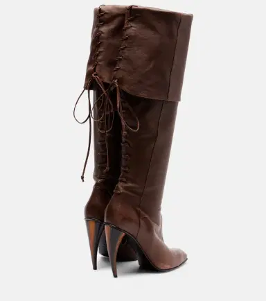 Alexander McQueen Horn lace-up leather knee-high boots | Thumbnail 3