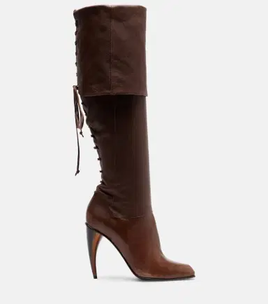 Alexander McQueen Horn lace-up leather knee-high boots | Thumbnail 5