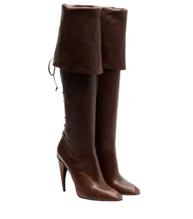 Alexander McQueen Horn lace-up leather knee-high boots | Thumbnail 1