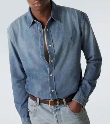 Saint Laurent Cassandre denim shirt | Thumbnail 4 Saint Laurent Cassandre denim shirt | Thumbnail 4