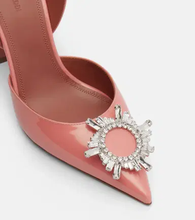 Amina Muaddi Begum 95 patent leather slingback pumps | Thumbnail 2