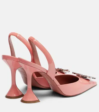Amina Muaddi Begum 95 patent leather slingback pumps | Thumbnail 3