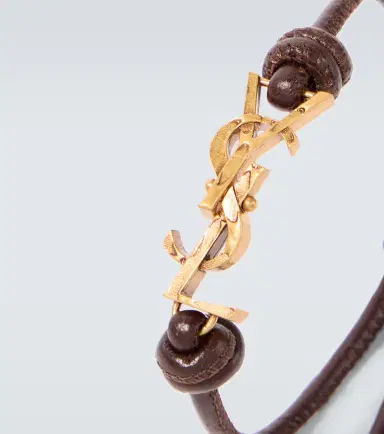 Saint Laurent Cassandre leather bracelet | Thumbnail 3