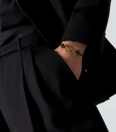 Saint Laurent Cassandre leather bracelet | Thumbnail 4