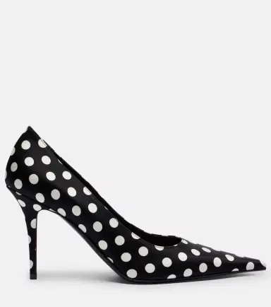 Amina Muaddi Barbara 90 polka-dot satin pumps | Thumbnail 2 Amina Muaddi Barbara 90 polka-dot satin pumps | Thumbnail 2